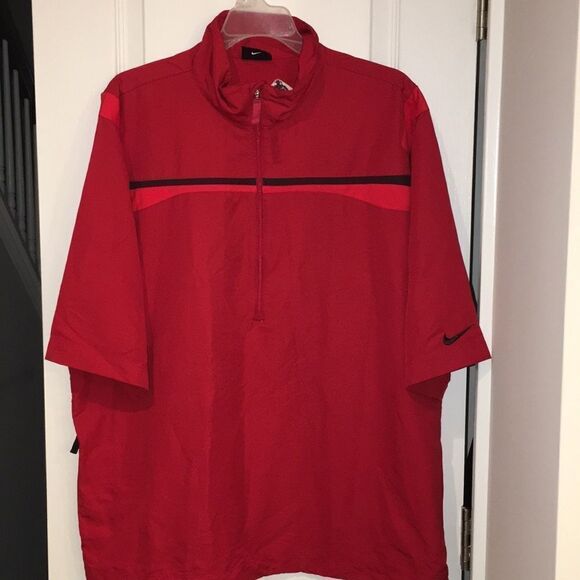 Red stripe Crown Lodge Nike Golf SS jacket L - Picture 1 of 4